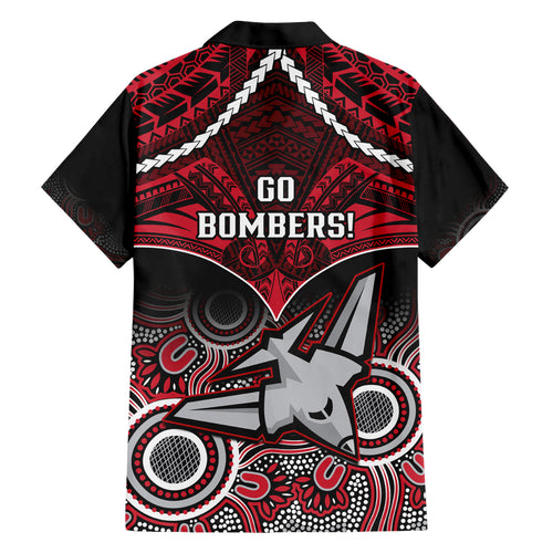 Essendon Football Hawaiian Shirt Bombers Aboriginal Mix Polynesian Pattern LT14