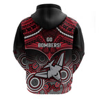 Essendon Football Hoodie Bombers Aboriginal Mix Polynesian Pattern LT14