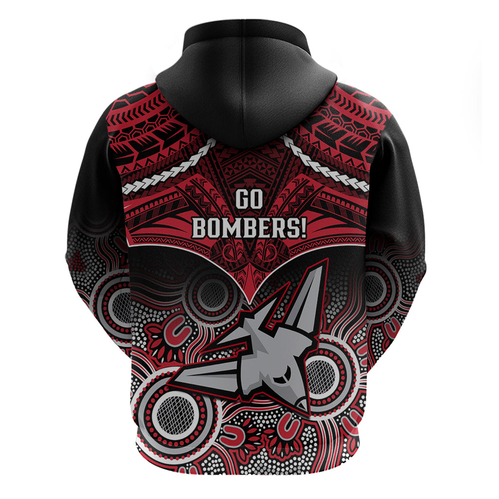 Essendon Football Hoodie Bombers Aboriginal Mix Polynesian Pattern LT14