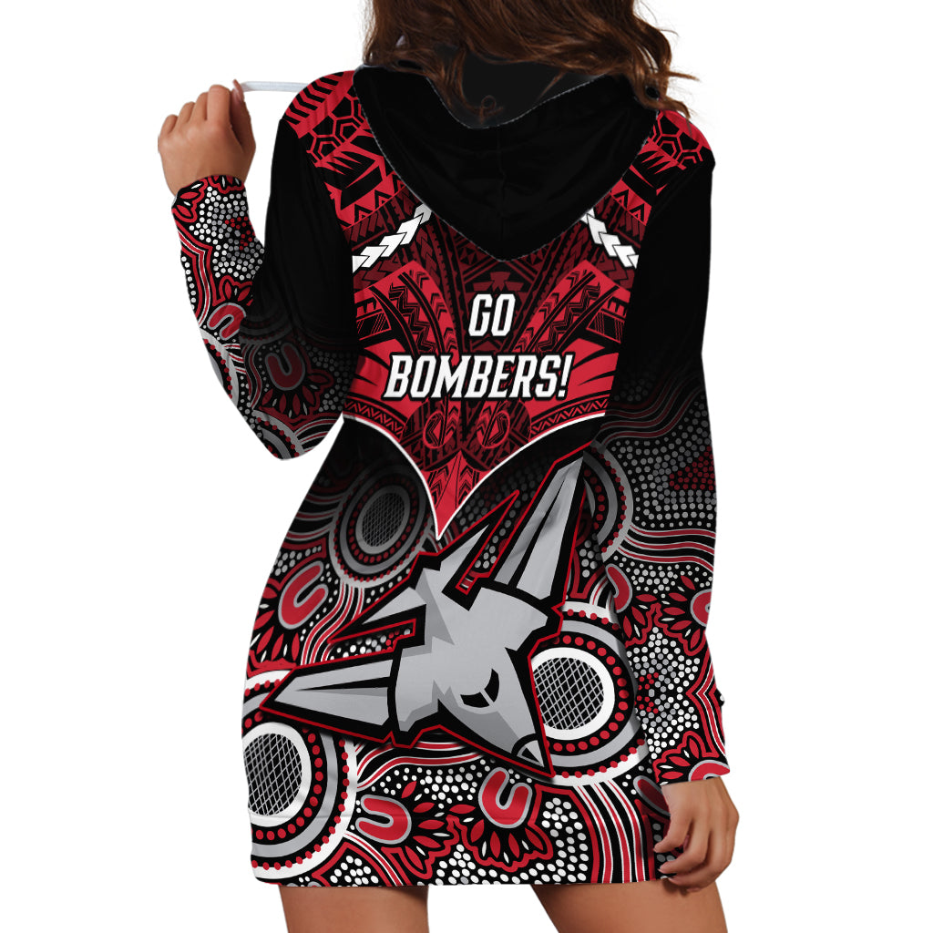 Essendon Football Hoodie Dress Bombers Aboriginal Mix Polynesian Pattern LT14