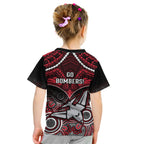 Essendon Football Kid T Shirt Bombers Aboriginal Mix Polynesian Pattern LT14