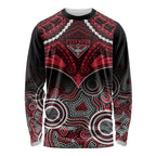 Essendon Football Long Sleeve Shirt Bombers Aboriginal Mix Polynesian Pattern LT14