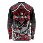 Essendon Football Long Sleeve Shirt Bombers Aboriginal Mix Polynesian Pattern LT14