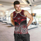 Essendon Football Men Tank Top Bombers Aboriginal Mix Polynesian Pattern LT14