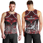 Essendon Football Men Tank Top Bombers Aboriginal Mix Polynesian Pattern LT14
