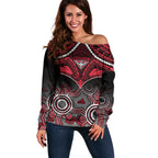 Essendon Football Off Shoulder Sweater Bombers Aboriginal Mix Polynesian Pattern LT14