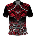 Essendon Football Polo Shirt Bombers Aboriginal Mix Polynesian Pattern LT14