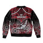 Essendon Football Sleeve Zip Bomber Jacket Bombers Aboriginal Mix Polynesian Pattern LT14