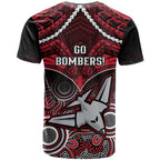 Essendon Football T Shirt Bombers Aboriginal Mix Polynesian Pattern LT14
