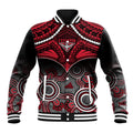 Personalised Essendon Football Baseball Jacket Bombers Aboriginal Mix Polynesian Pattern LT14
