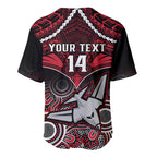 Personalised Essendon Football Baseball Jersey Bombers Aboriginal Mix Polynesian Pattern LT14