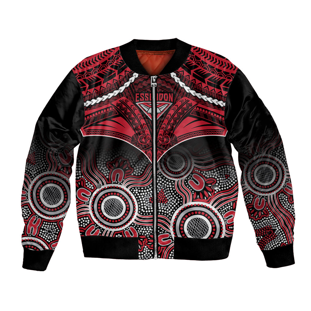 Personalised Essendon Football Bomber Jacket Bombers Aboriginal Mix Polynesian Pattern LT14