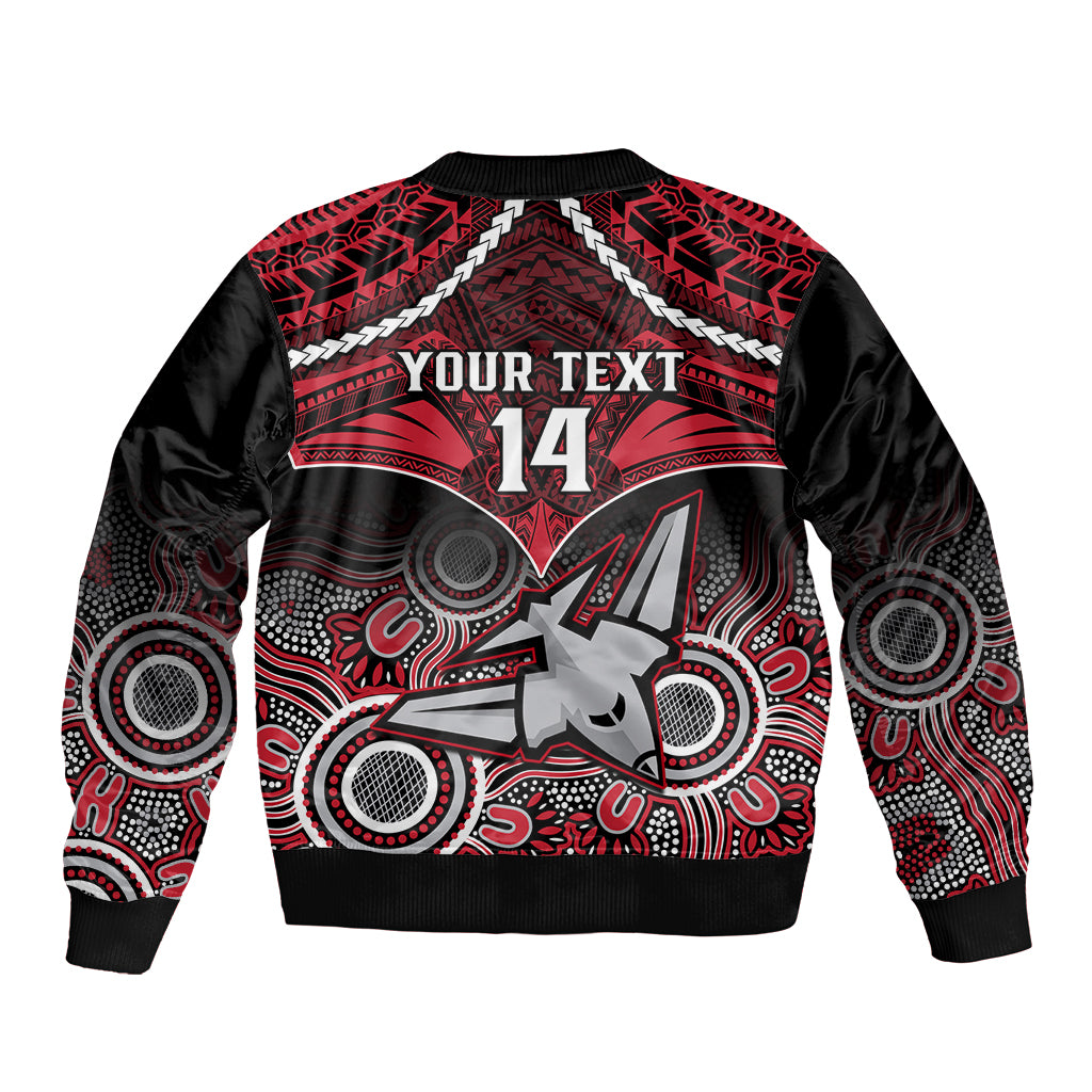 Personalised Essendon Football Bomber Jacket Bombers Aboriginal Mix Polynesian Pattern LT14