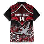 Personalised Essendon Football Hawaiian Shirt Bombers Aboriginal Mix Polynesian Pattern LT14