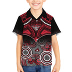 Personalised Essendon Football Hawaiian Shirt Bombers Aboriginal Mix Polynesian Pattern LT14