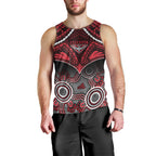 Personalised Essendon Football Men Tank Top Bombers Aboriginal Mix Polynesian Pattern LT14
