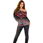 Personalised Essendon Football Off Shoulder Sweater Bombers Aboriginal Mix Polynesian Pattern LT14