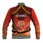 Gold Coast Football Baseball Jacket Suns Aboriginal Mix Polynesian Pattern LT14