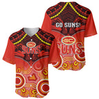 Gold Coast Football Baseball Jersey Suns Aboriginal Mix Polynesian Pattern LT14
