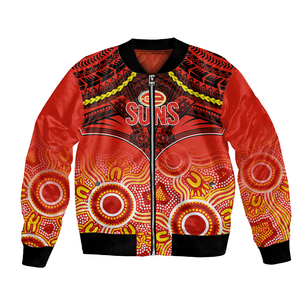Gold Coast Football Bomber Jacket Suns Aboriginal Mix Polynesian Pattern LT14