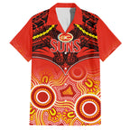 Gold Coast Football Hawaiian Shirt Suns Aboriginal Mix Polynesian Pattern LT14