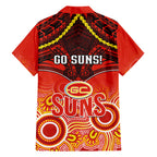 Gold Coast Football Hawaiian Shirt Suns Aboriginal Mix Polynesian Pattern LT14