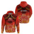 Gold Coast Football Hoodie Suns Aboriginal Mix Polynesian Pattern LT14