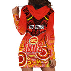 Gold Coast Football Hoodie Dress Suns Aboriginal Mix Polynesian Pattern LT14