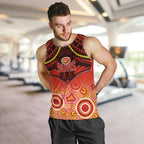 Gold Coast Football Men Tank Top Suns Aboriginal Mix Polynesian Pattern LT14