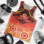 Gold Coast Football Men Tank Top Suns Aboriginal Mix Polynesian Pattern LT14