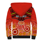 Gold Coast Football Sherpa Hoodie Suns Aboriginal Mix Polynesian Pattern LT14