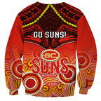 Gold Coast Football Sweatshirt Suns Aboriginal Mix Polynesian Pattern LT14