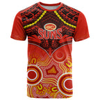 Gold Coast Football T Shirt Suns Aboriginal Mix Polynesian Pattern LT14