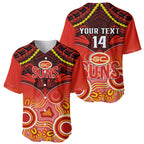 Personalised Gold Coast Football Baseball Jersey Suns Aboriginal Mix Polynesian Pattern LT14