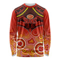 Personalised Gold Coast Football Long Sleeve Shirt Suns Aboriginal Mix Polynesian Pattern LT14