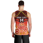 Personalised Gold Coast Football Men Tank Top Suns Aboriginal Mix Polynesian Pattern LT14