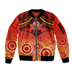 Personalised Gold Coast Football Sleeve Zip Bomber Jacket Suns Aboriginal Mix Polynesian Pattern LT14