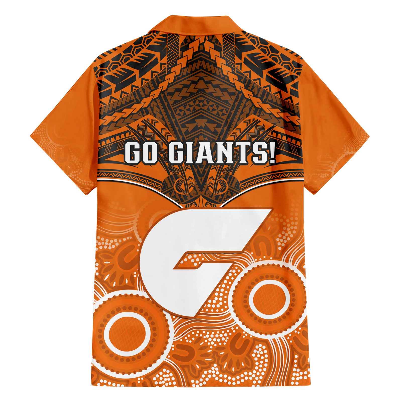 Giants Football Hawaiian Shirt GWS Aboriginal Mix Polynesian Pattern LT14