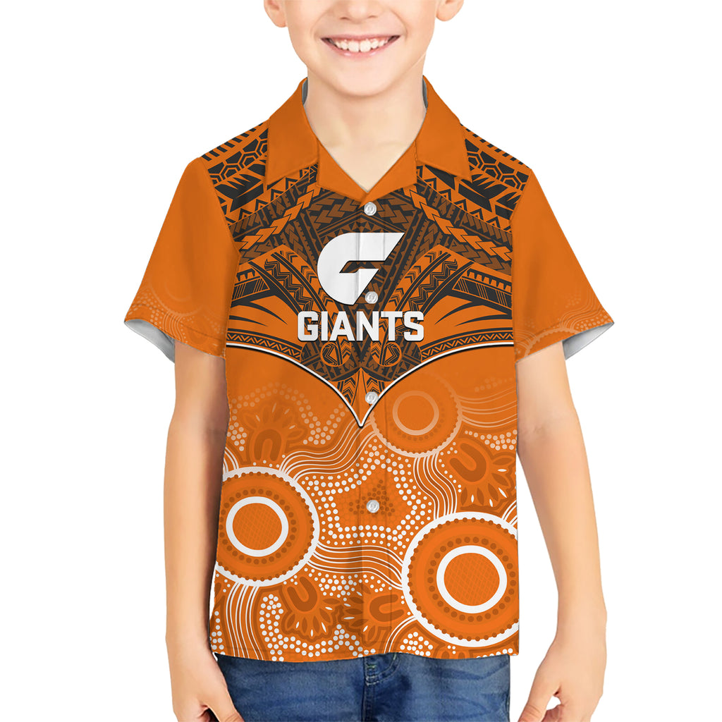 Giants Football Hawaiian Shirt GWS Aboriginal Mix Polynesian Pattern LT14