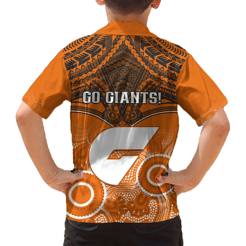 Giants Football Hawaiian Shirt GWS Aboriginal Mix Polynesian Pattern LT14