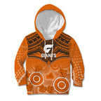 Giants Football Kid Hoodie GWS Aboriginal Mix Polynesian Pattern LT14