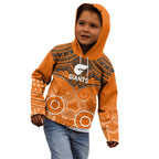 Giants Football Kid Hoodie GWS Aboriginal Mix Polynesian Pattern LT14