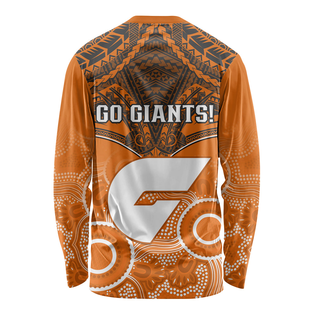 Giants Football Long Sleeve Shirt GWS Aboriginal Mix Polynesian Pattern LT14