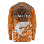 Giants Football Long Sleeve Shirt GWS Aboriginal Mix Polynesian Pattern LT14