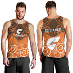 Giants Football Men Tank Top GWS Aboriginal Mix Polynesian Pattern LT14