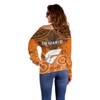 Giants Football Off Shoulder Sweater GWS Aboriginal Mix Polynesian Pattern LT14
