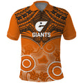 Giants Football Polo Shirt GWS Aboriginal Mix Polynesian Pattern LT14