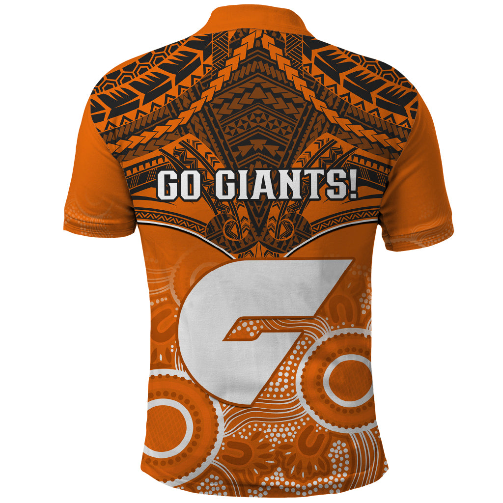 Giants Football Polo Shirt GWS Aboriginal Mix Polynesian Pattern LT14