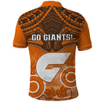 Giants Football Polo Shirt GWS Aboriginal Mix Polynesian Pattern LT14