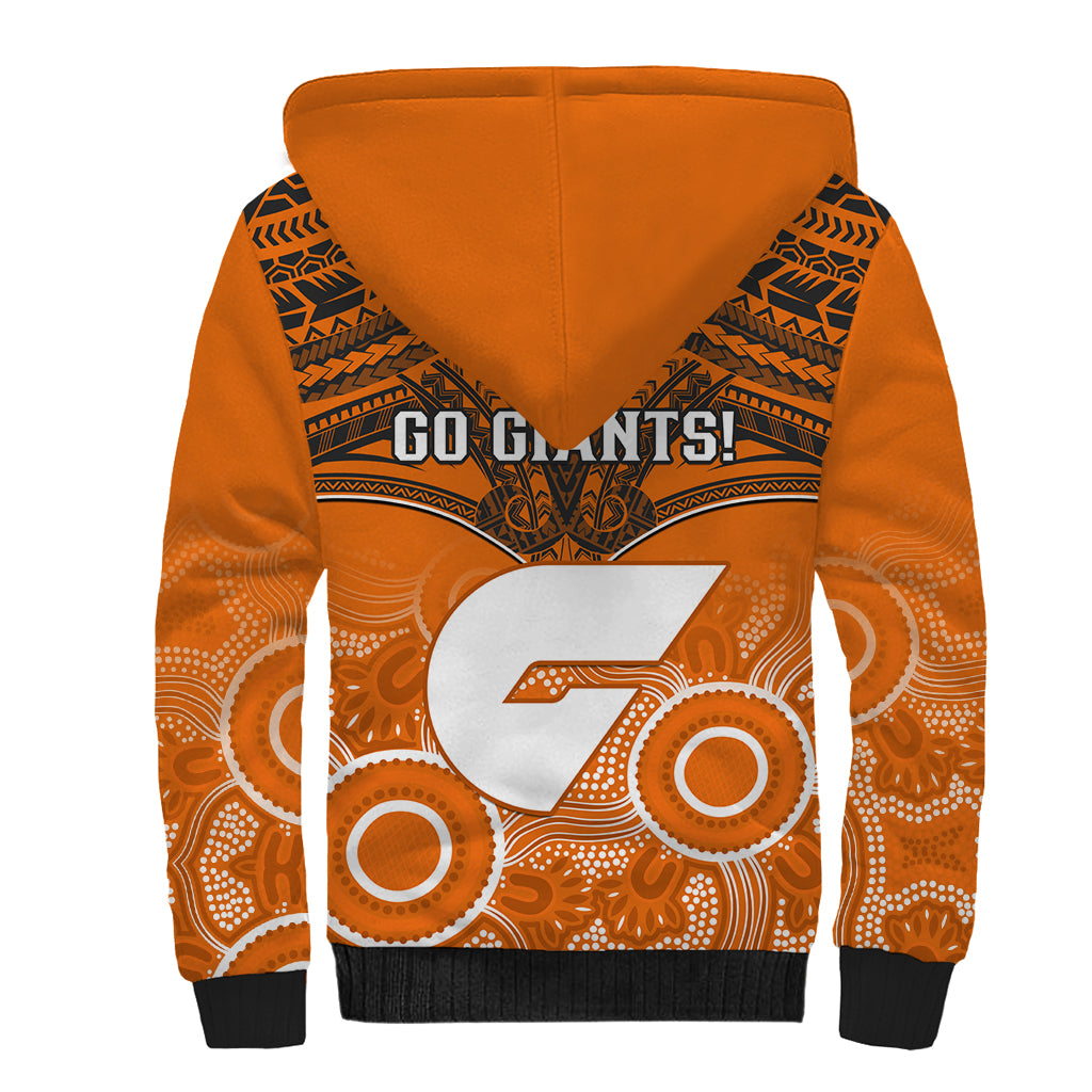 Giants Football Sherpa Hoodie GWS Aboriginal Mix Polynesian Pattern LT14
